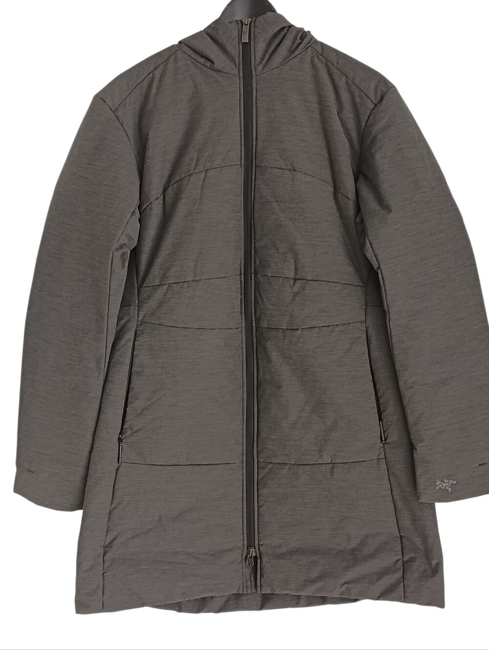 Arc'teryx Womens Grey Long Puffer Coat Full Zip Jacket Embroidered Logo L - Picture 5 of 16